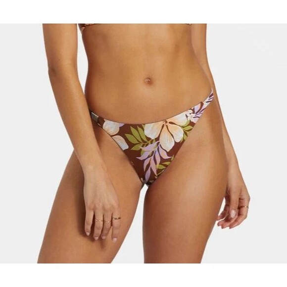 Billabong Swim Women Medium Bikini Bottom Jungle Bliss Maya Ultra Skimpy NEW - Picture 1 of 10